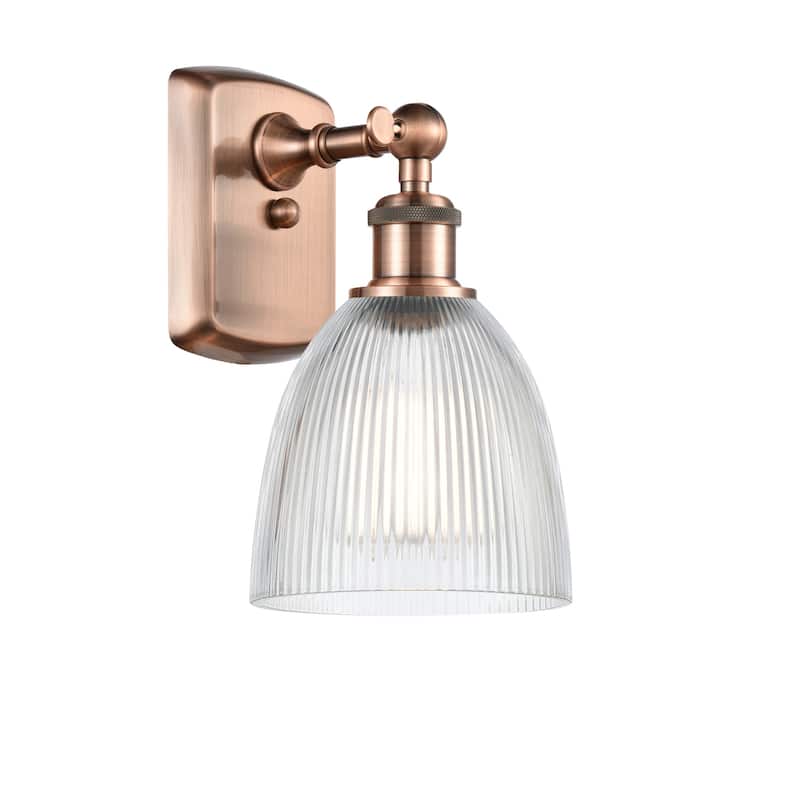 Innovations Lighting Castile 11" Tall Bathroom Sconce - Antique Copper / Clear