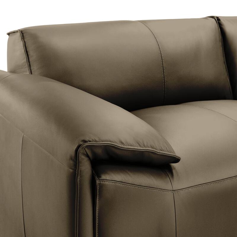 Tanner Top Grain Leather Loveseat, Sofa, or Living Room Set with Padded Arms