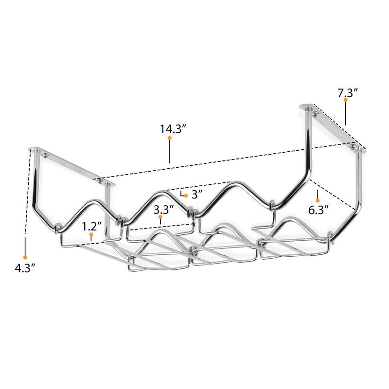 Wallniture Piccola Under Cabinet Wine Bottle Holder and Stemware Rack (Set of 2)