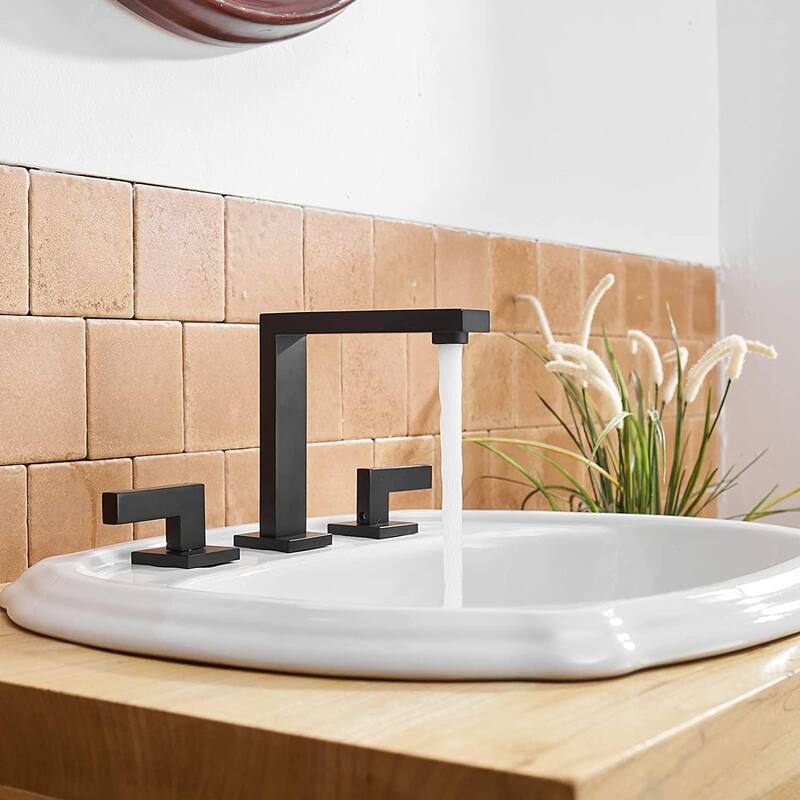 WIZ 8 in. Widespread Double Handle Bathroom Faucet With Pop-up Drain