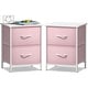 preview thumbnail 1 of 5, Sorbus Nightstand with 2 Drawers - Steel Frame, Wood Top & Easy Pull Fabric Bins (2 Pack) Pink