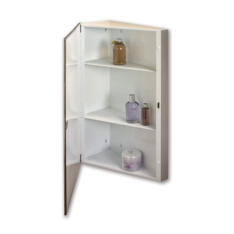 Rangaire Corner 16" x 30" Single Door Medicine Cabinet - Chrome - Chrome Finish