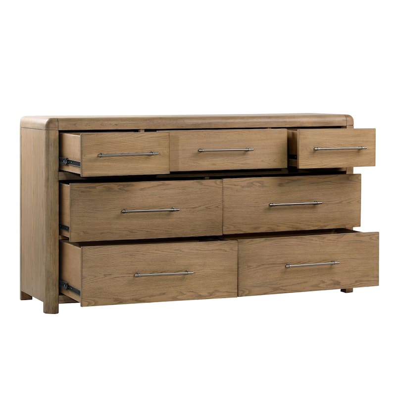Twilight 7-Drawer Rubberwood Dresser, Natural