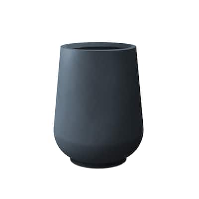 Kante Round Lightweight Concrete and Weather Resistant Fiberglass Indoor Outdoor Planter with Drainage Hole