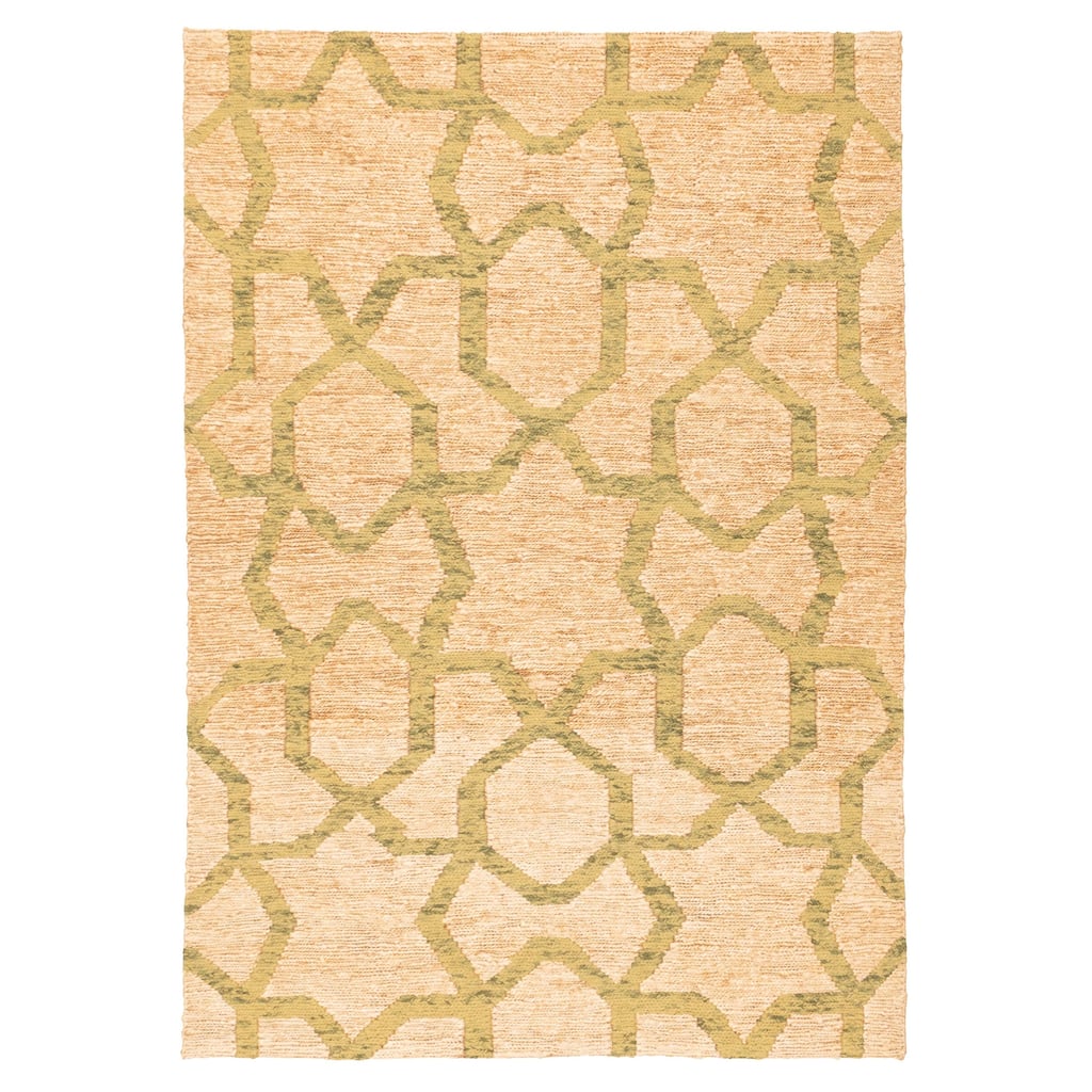 ECARPETGALLERY Braided Weave Palas Denizli Tan Jute, Rayon Rug - 5'4 x 7'6