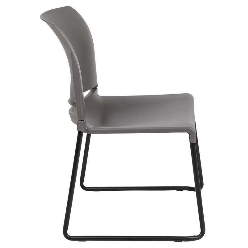 5 Pack 880 lb. Capacity Full Back Contoured Sled Base Stack Chair