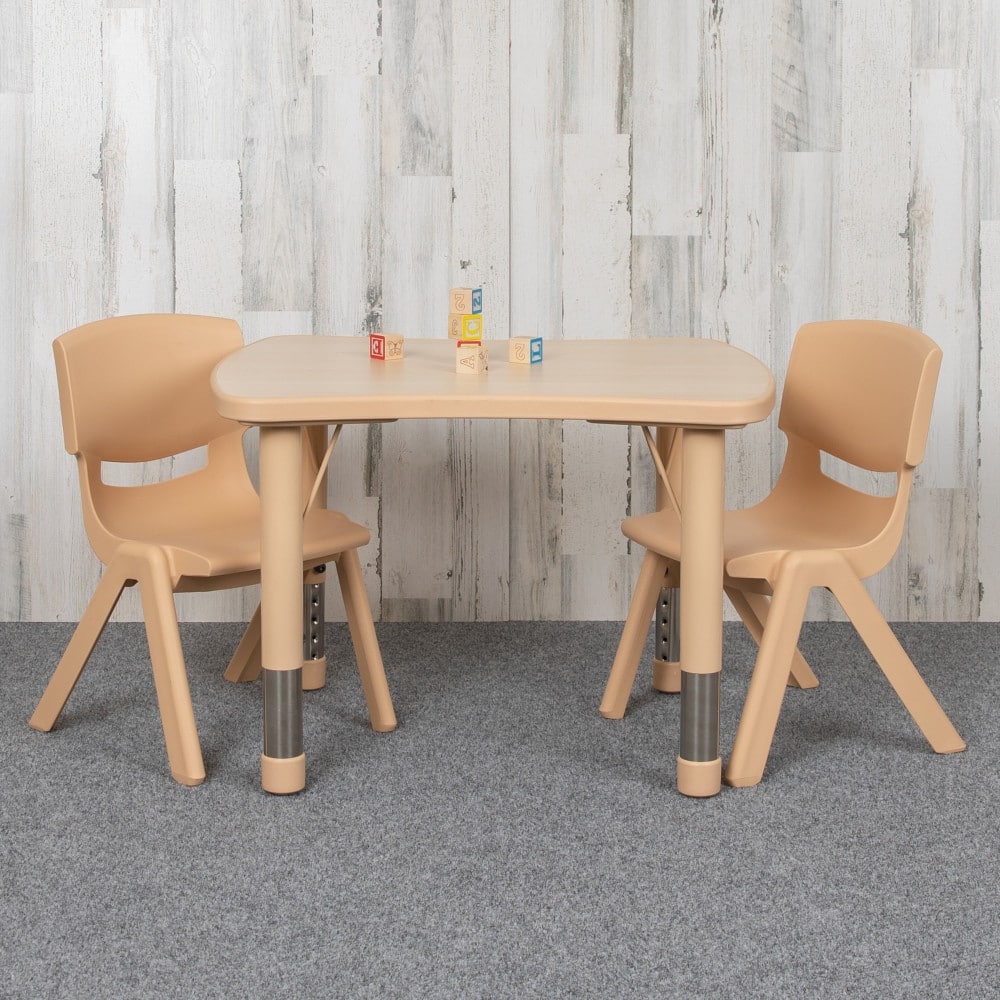 21.875"W x 26.625"L Rectangle Plastic Activity Table Set with 2 Chairs