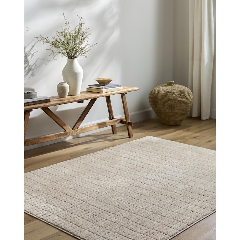 Livabliss x Our PNW Home Cascade Global Striped Area Rug - 7'10" x 10' - Light Brown - Rectangle