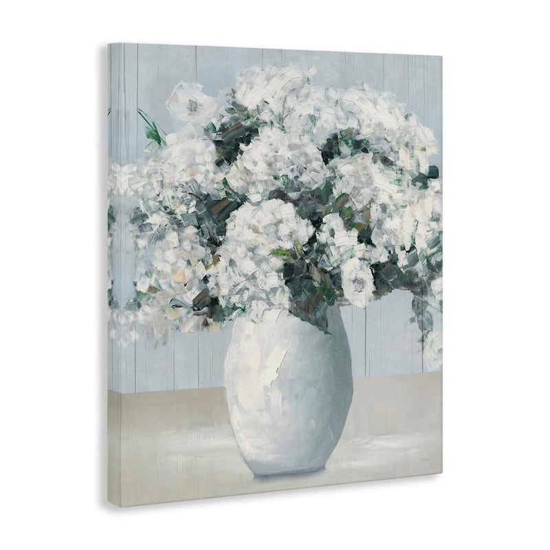 Stupell Timeless White Flower Vase Canvas Wall Art Design By Sally Swatland