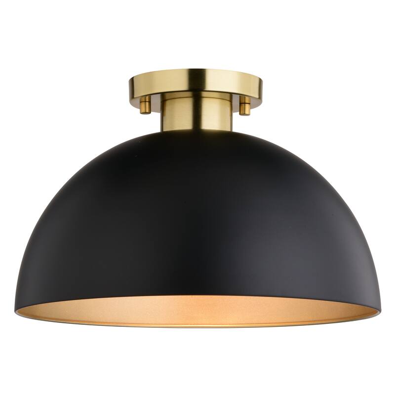 Devon 12.75-in W LED Compatible Mid-Century Modern Semi Flush Mount Ceiling Light