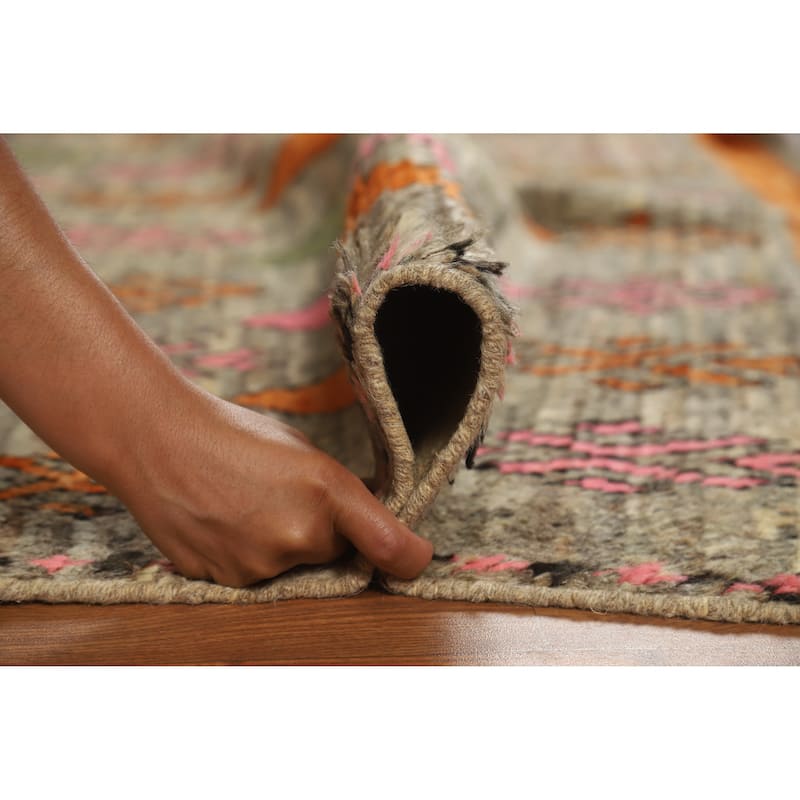 Square Geometric Moroccan Oriental Area Rug Handmade Wool Carpet - 5'9" x 6'4"