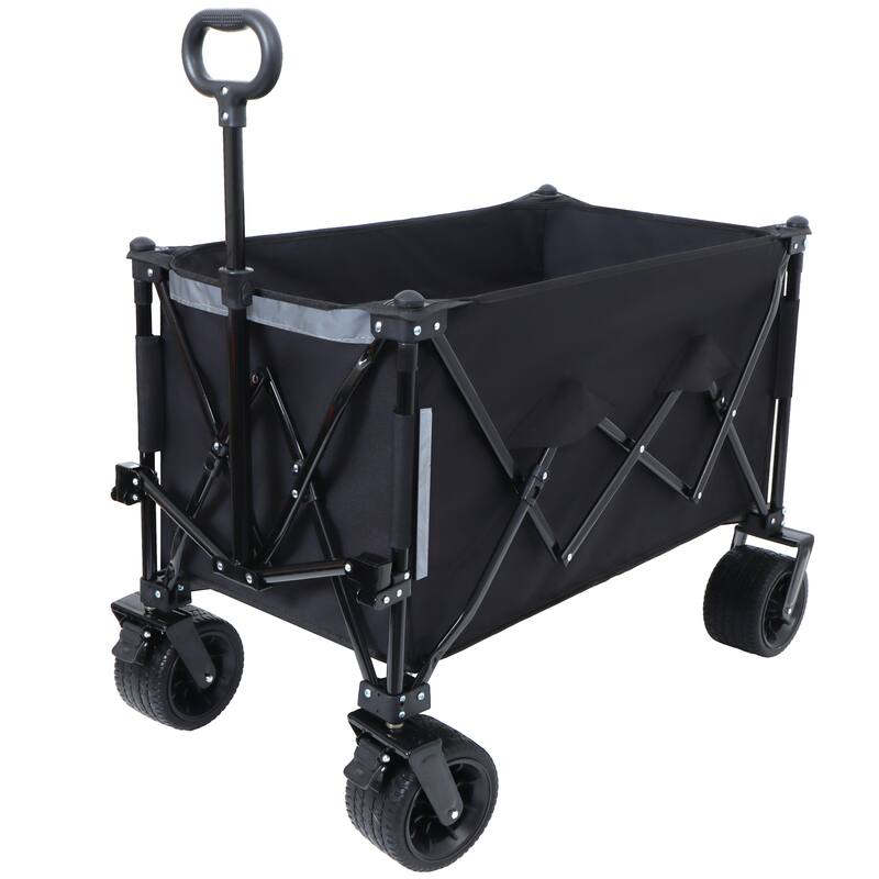 Foldable Garden Cart With Heavy-Duty Wheels & 480lbs Load Capacity,Portable Utility Wagon For Camping,Sports,Groceries
