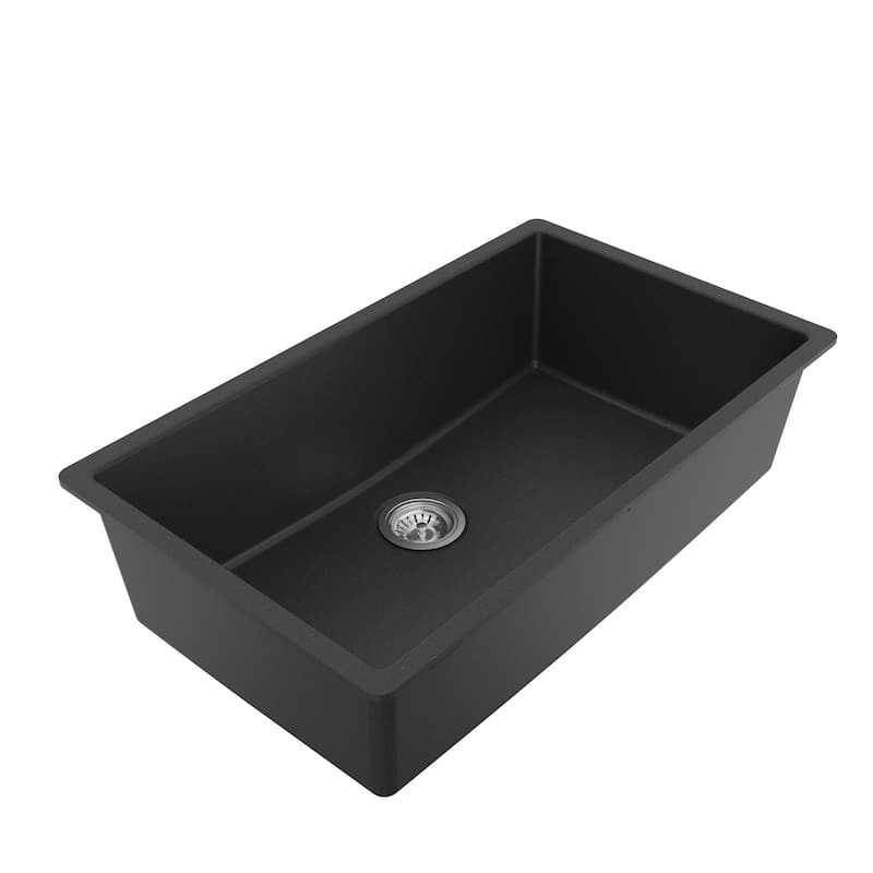 Karran Undermount 32.5 in. Large Single Bowl Quartz Kitchen Sink Kit