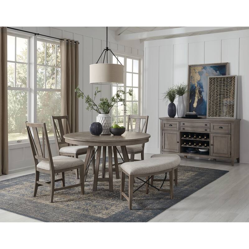 Magnussen Home Paxton Place Dovetail Grey Upholstered Side Chair Two Pack - 19.75''W x 23.25''D x 40''H