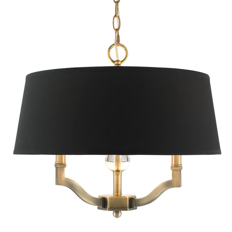 Waverly Aged Brass with Silken Parchement Shade Convertible Semi-flush-mount Light Fixture