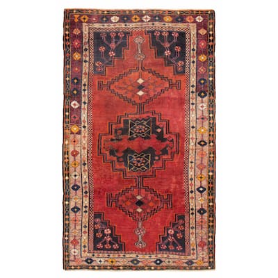 ECARPETGALLERY Hand-knotted Andelz Red Wool Rug - 4'7 x 8'1
