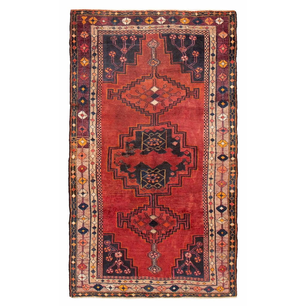 ECARPETGALLERY Hand-knotted Andelz Red Wool Rug - 4'7 x 8'1