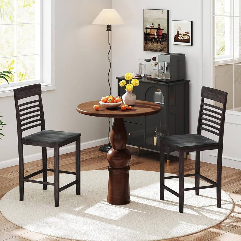 Set of 2/4 Wooden Dining Chairs 24" Counter Height Pub Chairs
