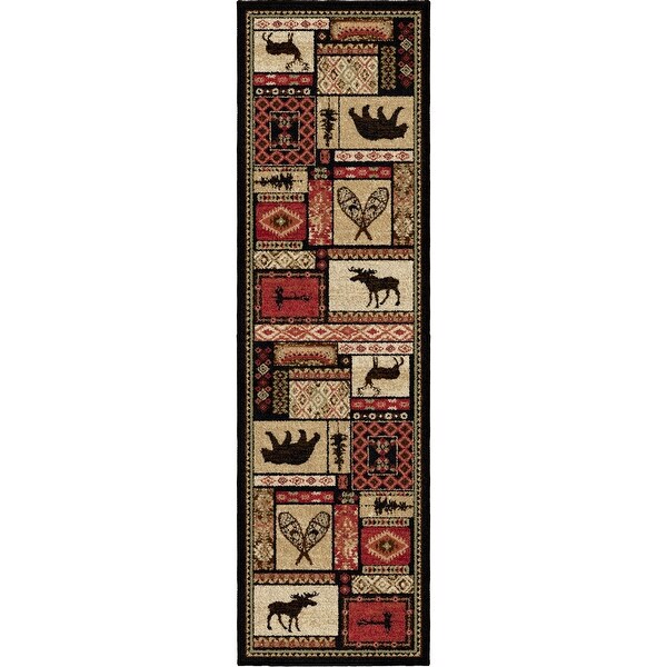 5'3"x7'7" 6913 Details about   Rustic Lodge Bear Moose Deer Panel 5x8 Red Area Rug 