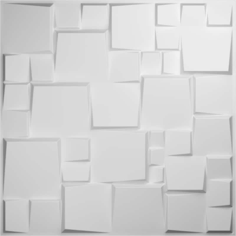 19 5/8"W x 19 5/8"H Modern Square EnduraWall Decorative 3D Wall Panel - 10-Pack - Unfinished