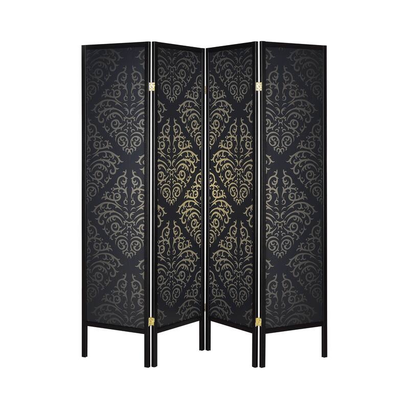 Cordova Black 4-panel Folding Screen