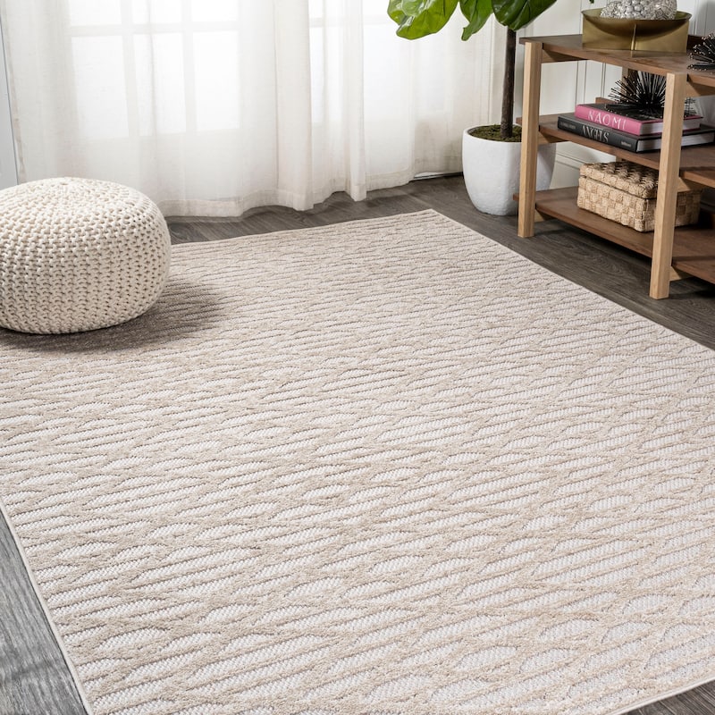 JONATHAN Y Jazz High-Low Pile Moroccan Diamond Modern Indoor/Outdoor Area Rug