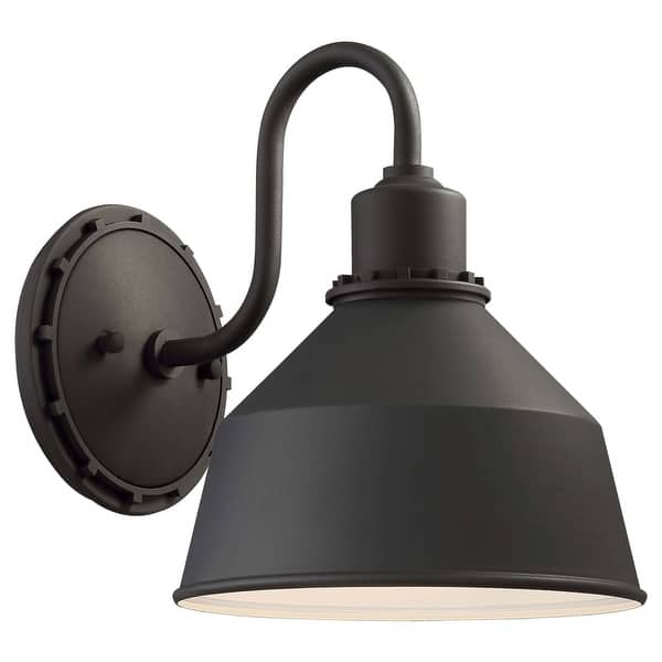 slide 2 of 4, The Great Outdoors Mantiel Single Light 9-3/4" High Outdoor Wall Black
