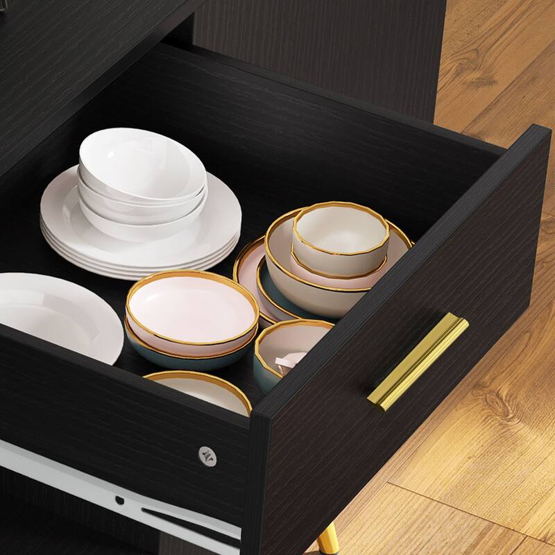 Moasis Wood Storage Sideboard Buffet Storage with 2-Drawers & 2-Doors