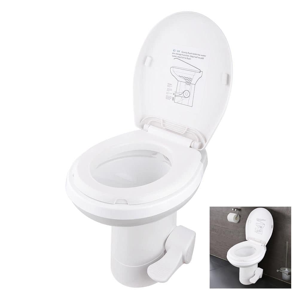 Gravity Flush Toilet Foot Pedal Flush for Motorhome Caravan Travel