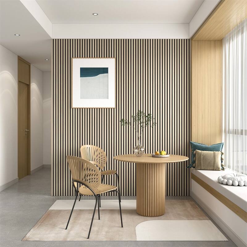 Acoustic Wood Wall Panels,2 Pack 94.5" x 12.6" Soundproof Wall Panels - Oak