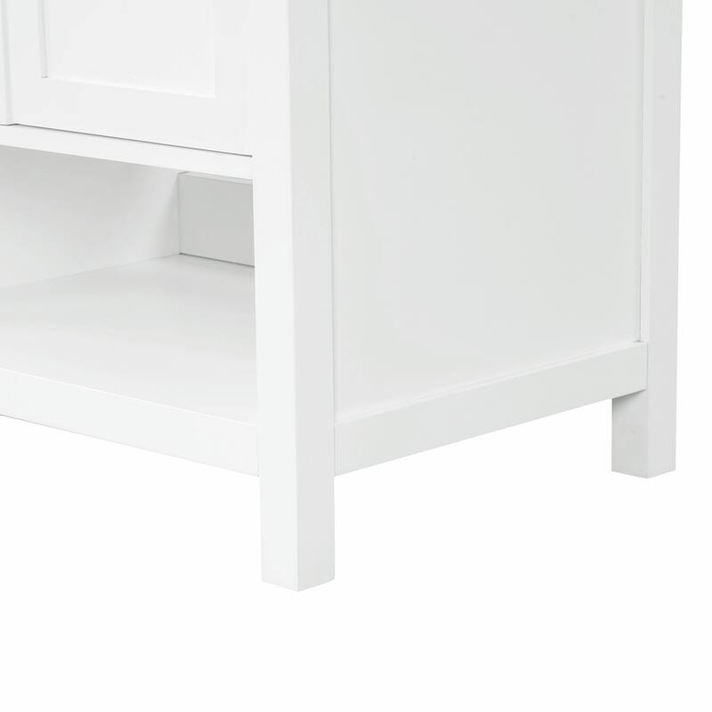 36" Bathroom Vanity - Sink Top, Two Doors, Two Drawers, and Open Shelf