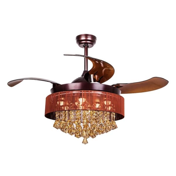 Shop Retractable 4 Blades 46 Inch Led Crystal Ceiling Fan