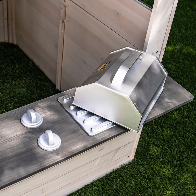 KidKraft Modern Outdoor Wooden Playhouse - White & Raven