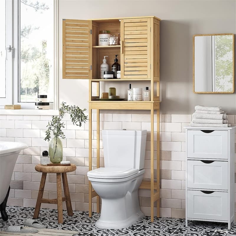 Over The Toilet Storage - 9.1"D x 23.6"W x 68.1"H