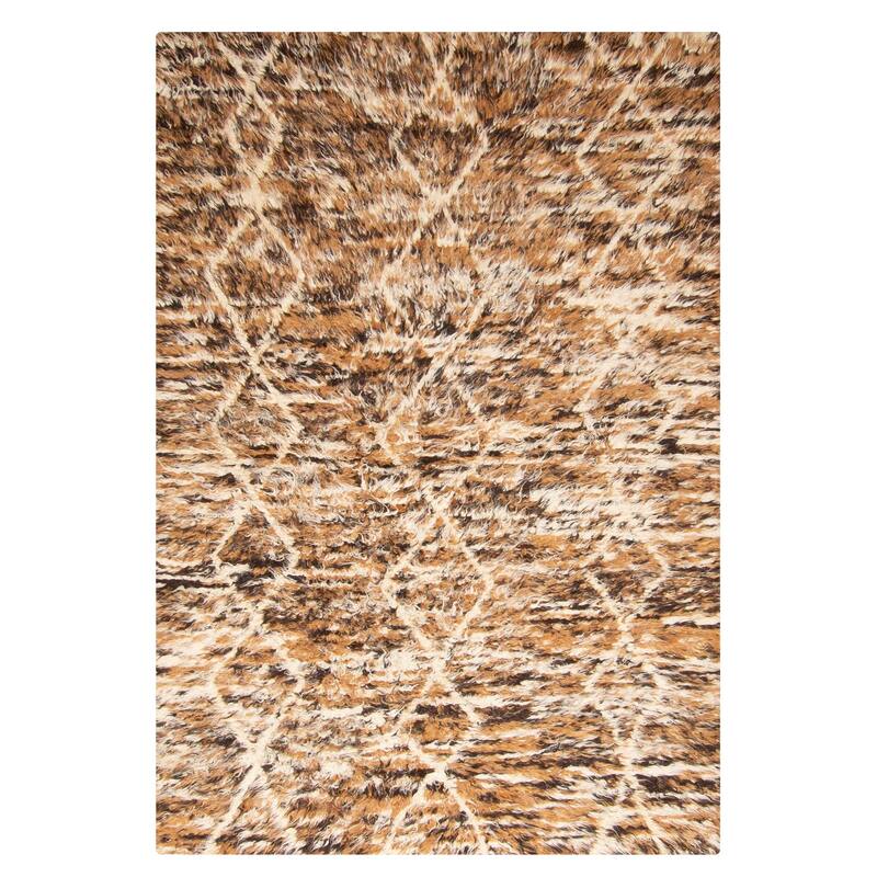 ECARPETGALLERY Braid weave Sienna Brown Wool Rug - 5'3 x 7'9