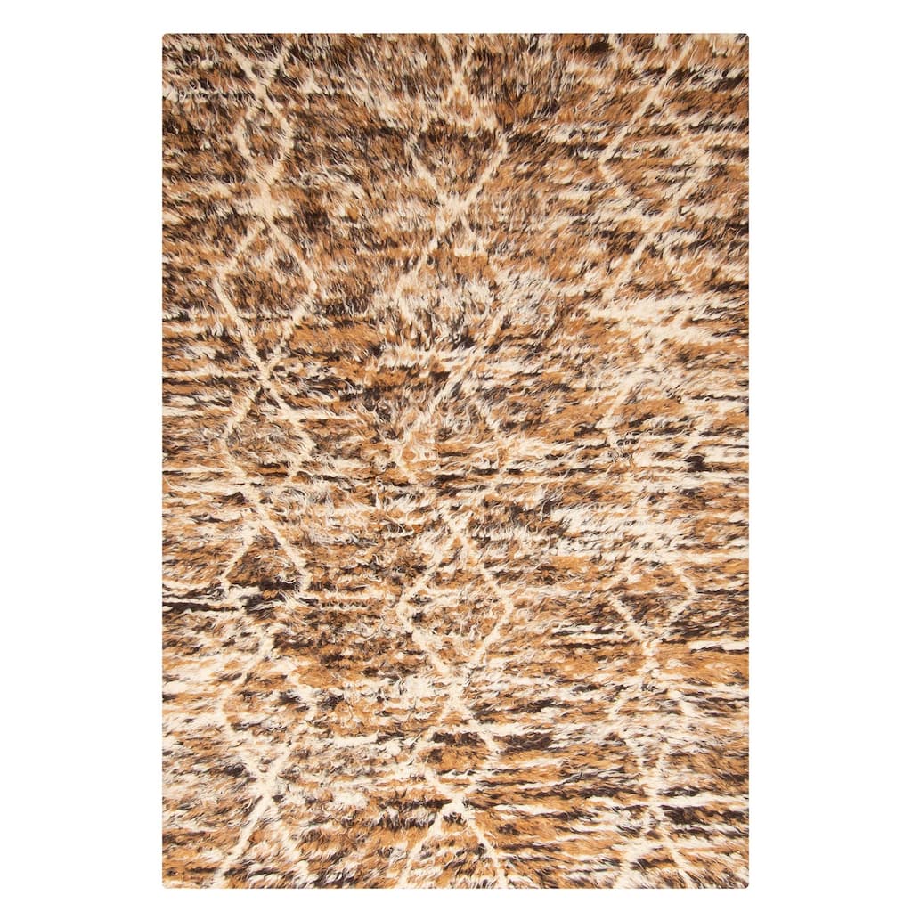 ECARPETGALLERY Braid weave Sienna Brown Wool Rug - 5'3 x 7'9