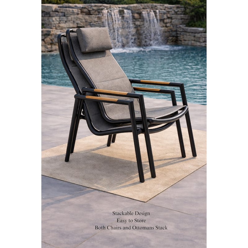 Vonn Relaxed Dark Grey 5-Piece Aluminum Outdoor Chat Set