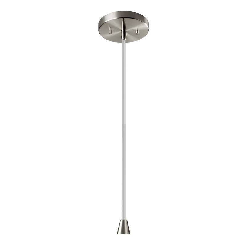 Justice Design Group Ceramic Discus Pendant - Bisque - Polished Chrome/White Cord/Bisque
