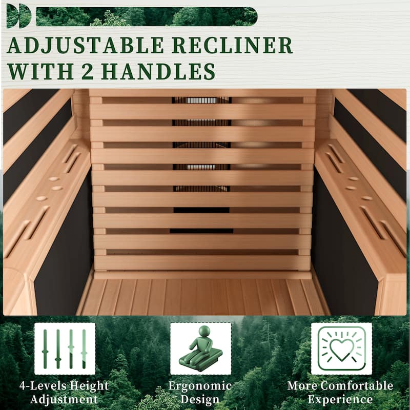 EROMMY up to 3 Person Infrared Sauna with 10-Minute Warm-Up Heater Tube and Carbon Plate
