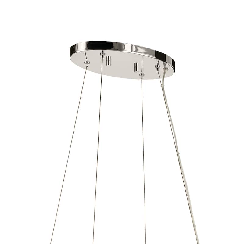 Harpin 52.5 Inch 8 Light Linear Chandelier with Clear Glass in Polished Nickel