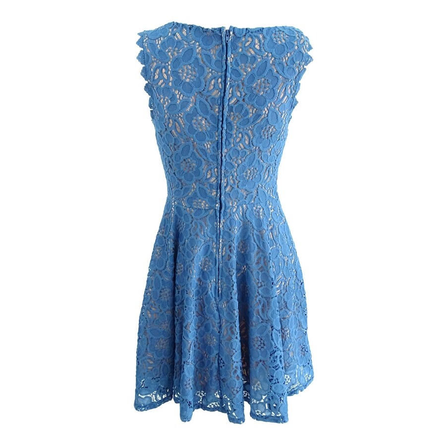 juniors lace fit and flare dress