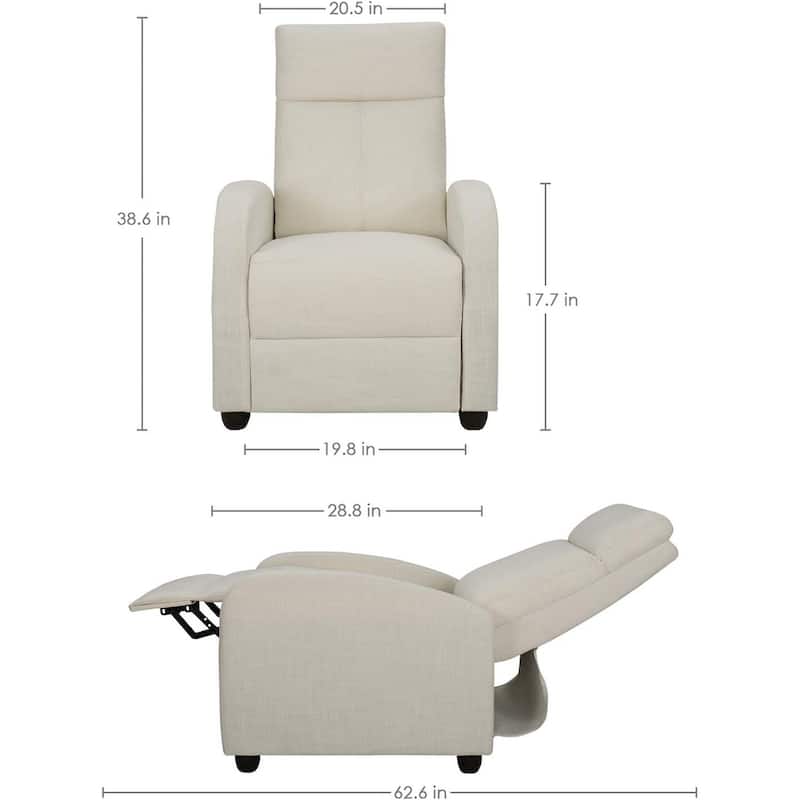 Furniwell Fabric Single Sofa Recliner with Padded Seat