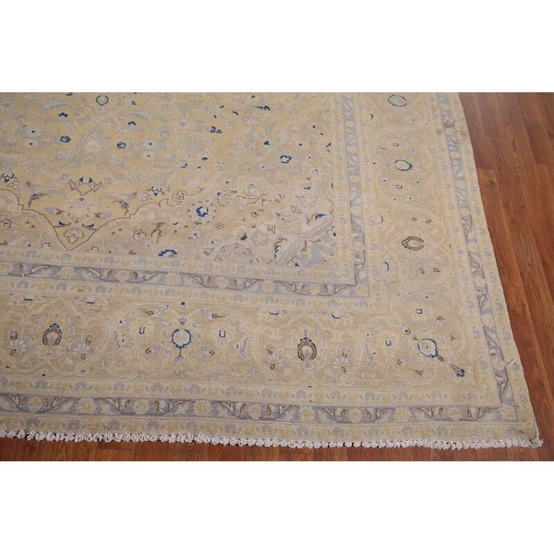 Muted Kashan Vintage Persian Area Rug Handmade Wool Carpet - 8'3" x 11'7"