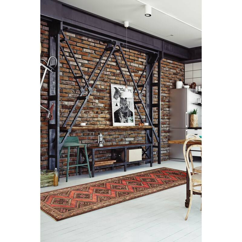 ECARPETGALLERY Hand-knotted Andelz Red Wool Rug - 2'10 x 9'10