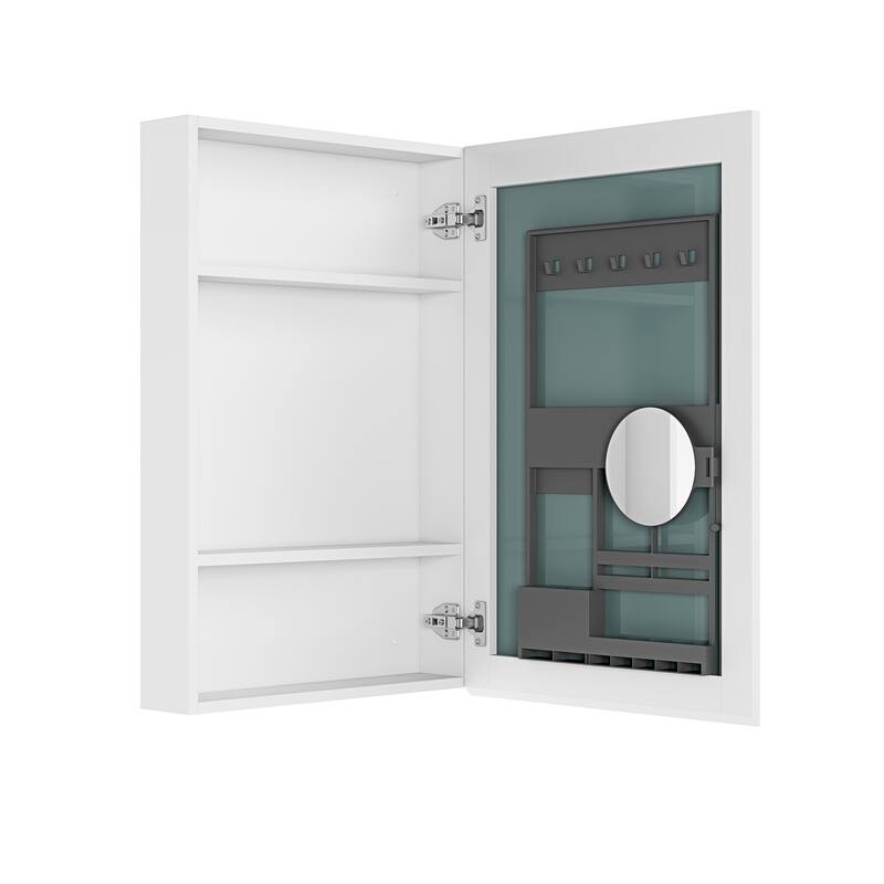 Frameless Bathroom Medicine Cabinet with Beveled Mirror Edges, Left Opening Door, Soft-Closing Hinges