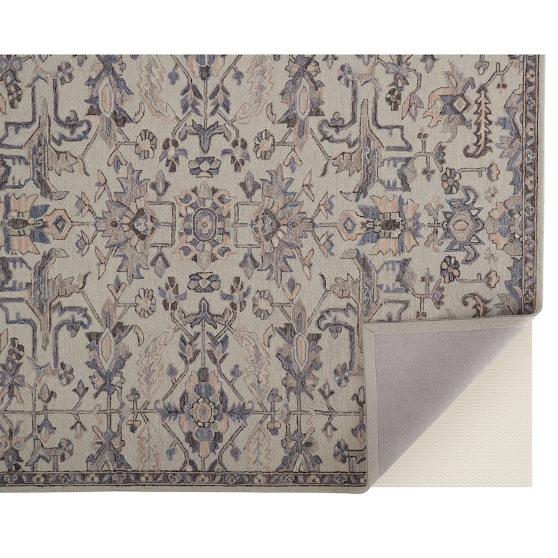 Faris Rustic Farmhouse Rug, Flora/Fauna, Gray/Golden, Accent Rug