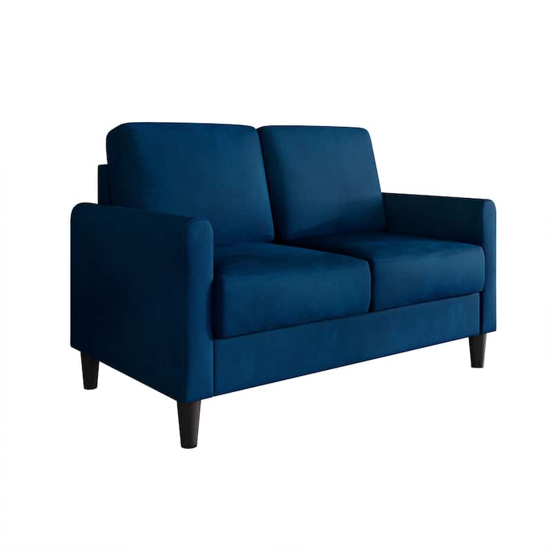 Clayfell Goliad Velvet Arm Loveseat with Pocket Spring, Soft Cushions, Clean Lines Design