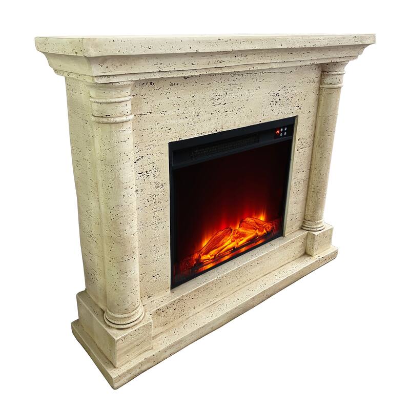 44.5" MGO Freestanding Mantel with 23" Electric Fireplace Insert for Living Room & Bedroom
