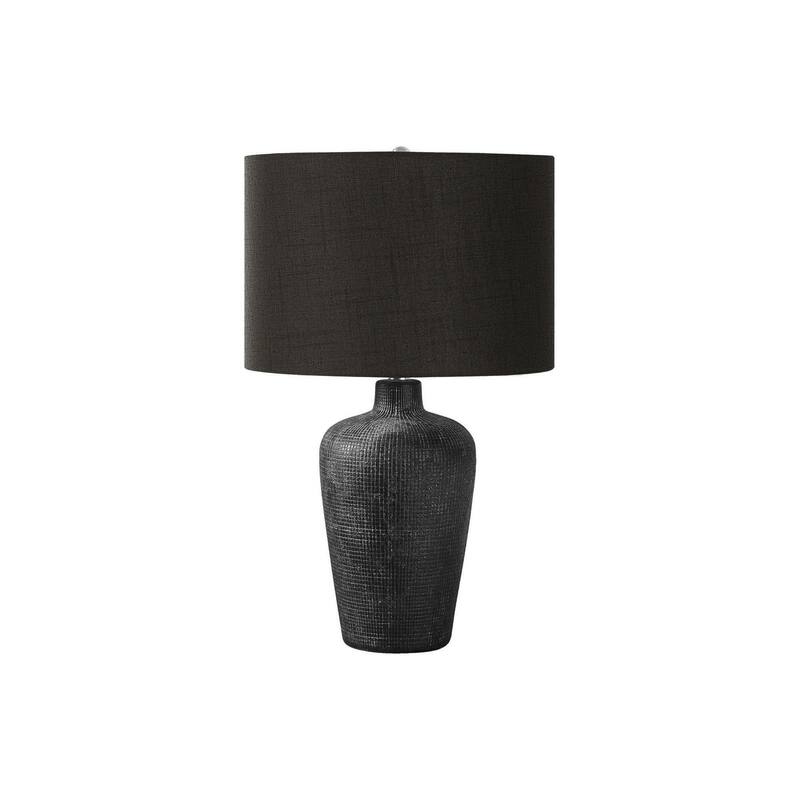 Lighting, Table Lamp, 24"h, Black Ceramic, Black Shade, Contemporary