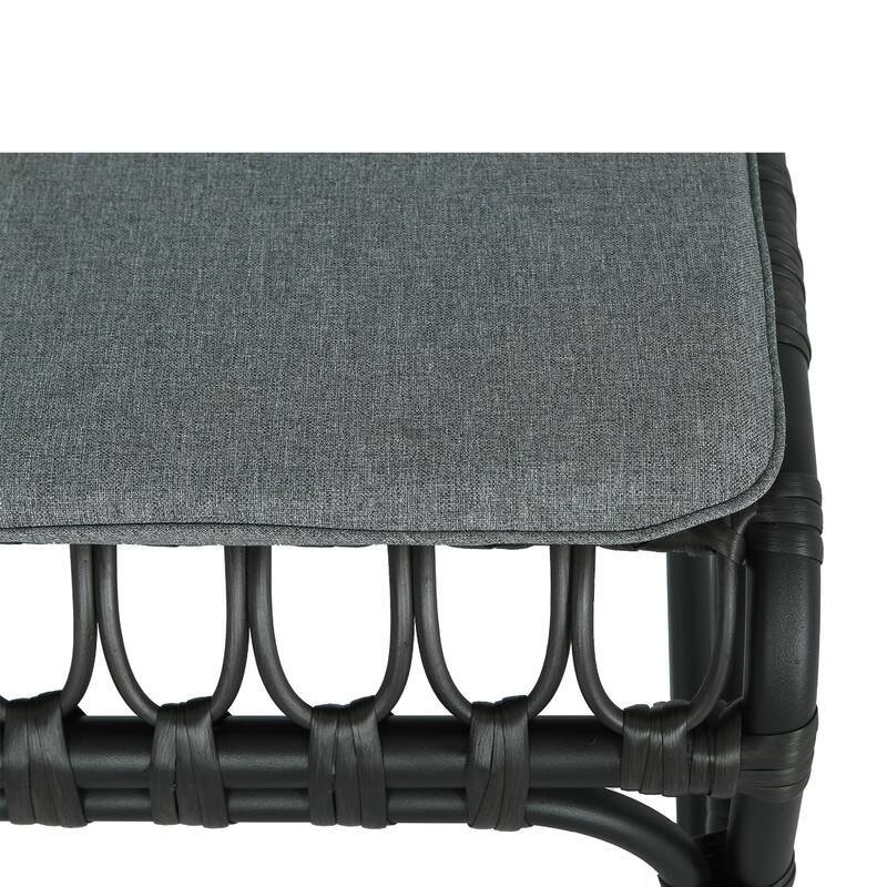Outdoor PE Wicker Dining Chairs with Washable Cushion Set of 2